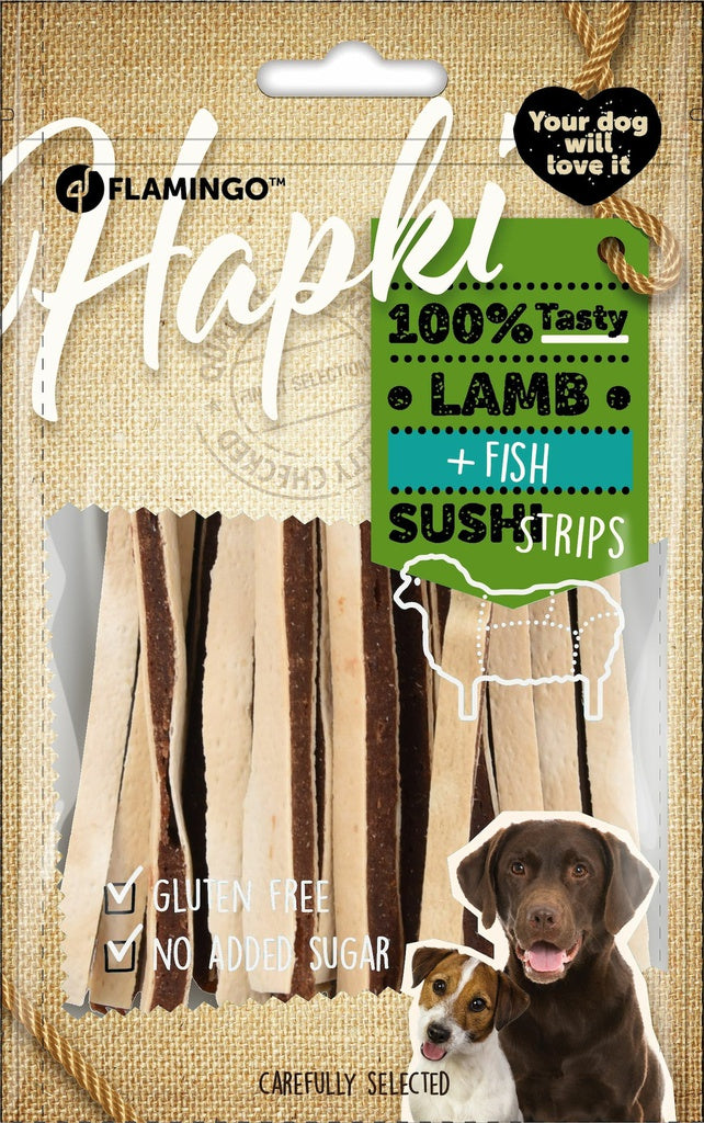 Lam og fiske - strips 85g