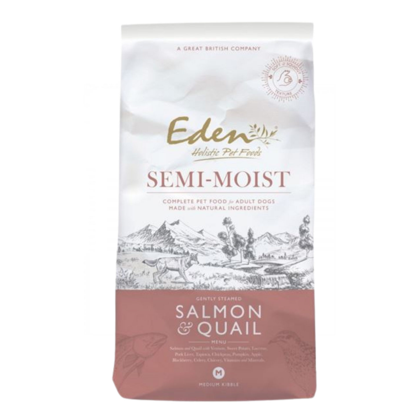 Eden - Semi moist hundefoder Laks 2 eller 10kg