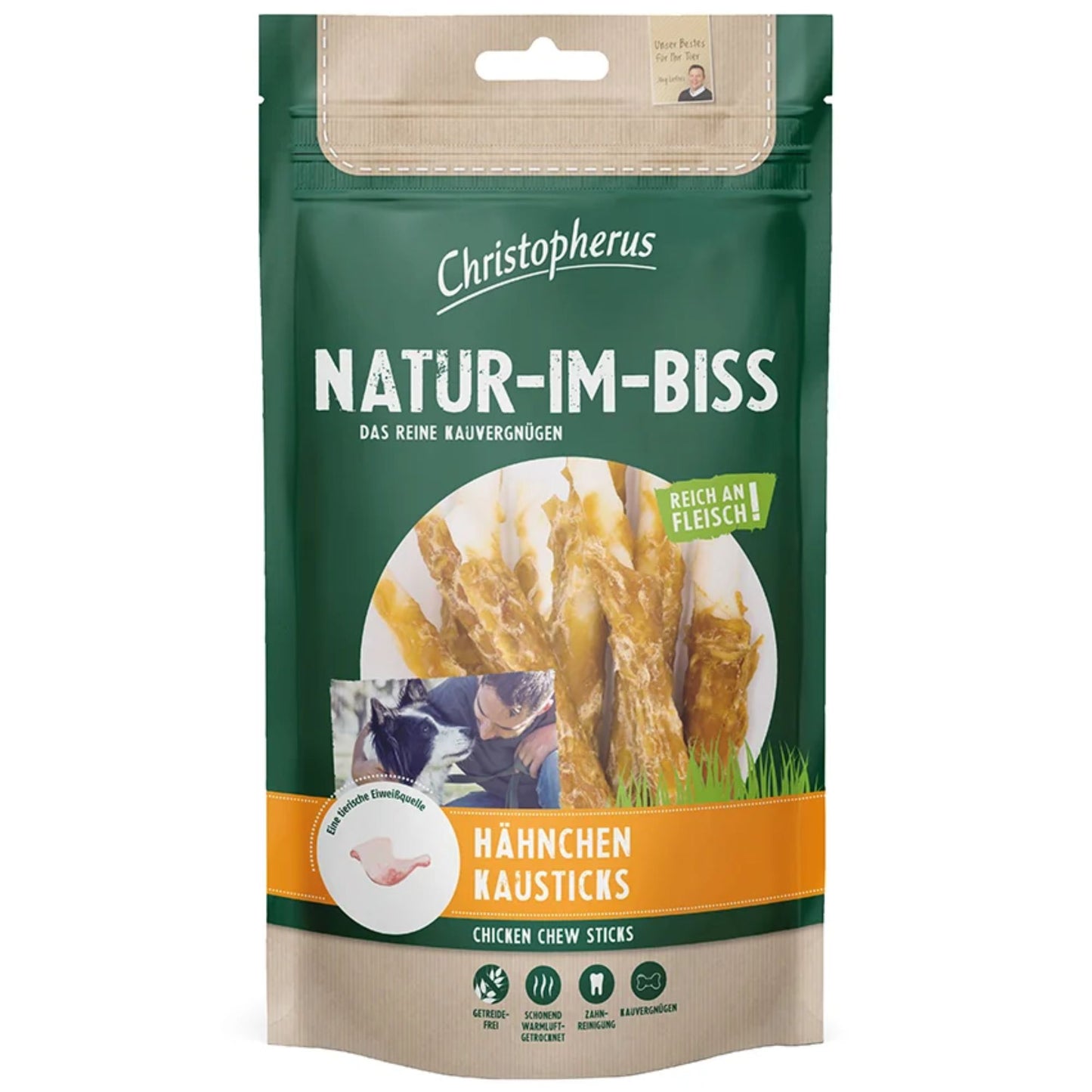 Christopherus Natur-Im-Biss Kyllinge Tyggepinde - 100g