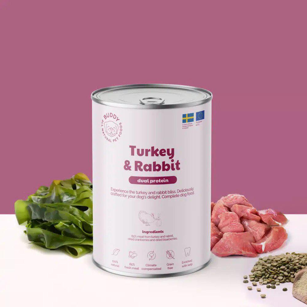 Vådfoder - Buddy kalkun og kanin 400g