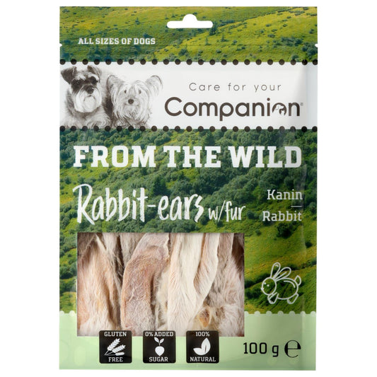 Companion kaninører med pels - 100g