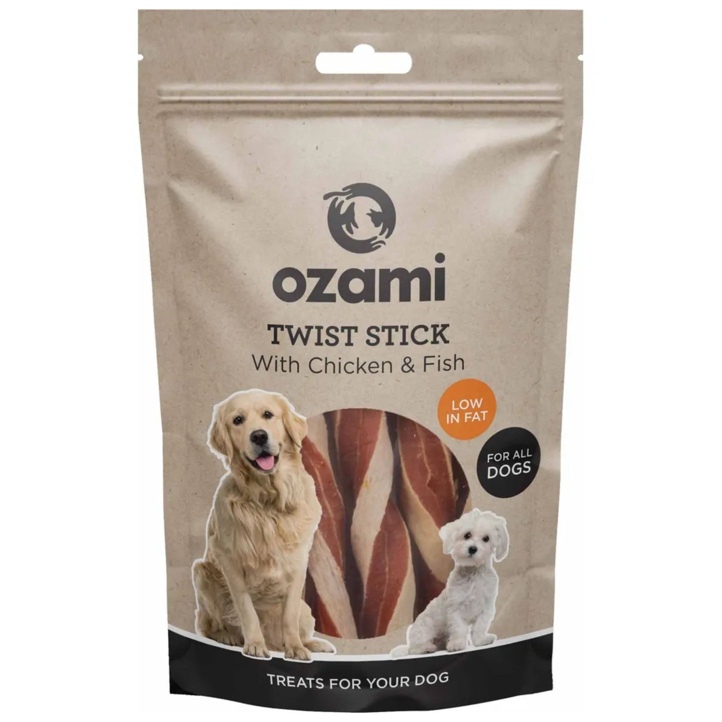 Ozami twist tyggeben - kylling og fisk - 100g