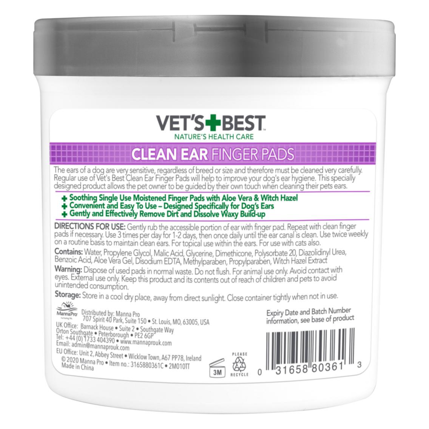 Vet's Best Clean Ear Finger Pads - 50stk