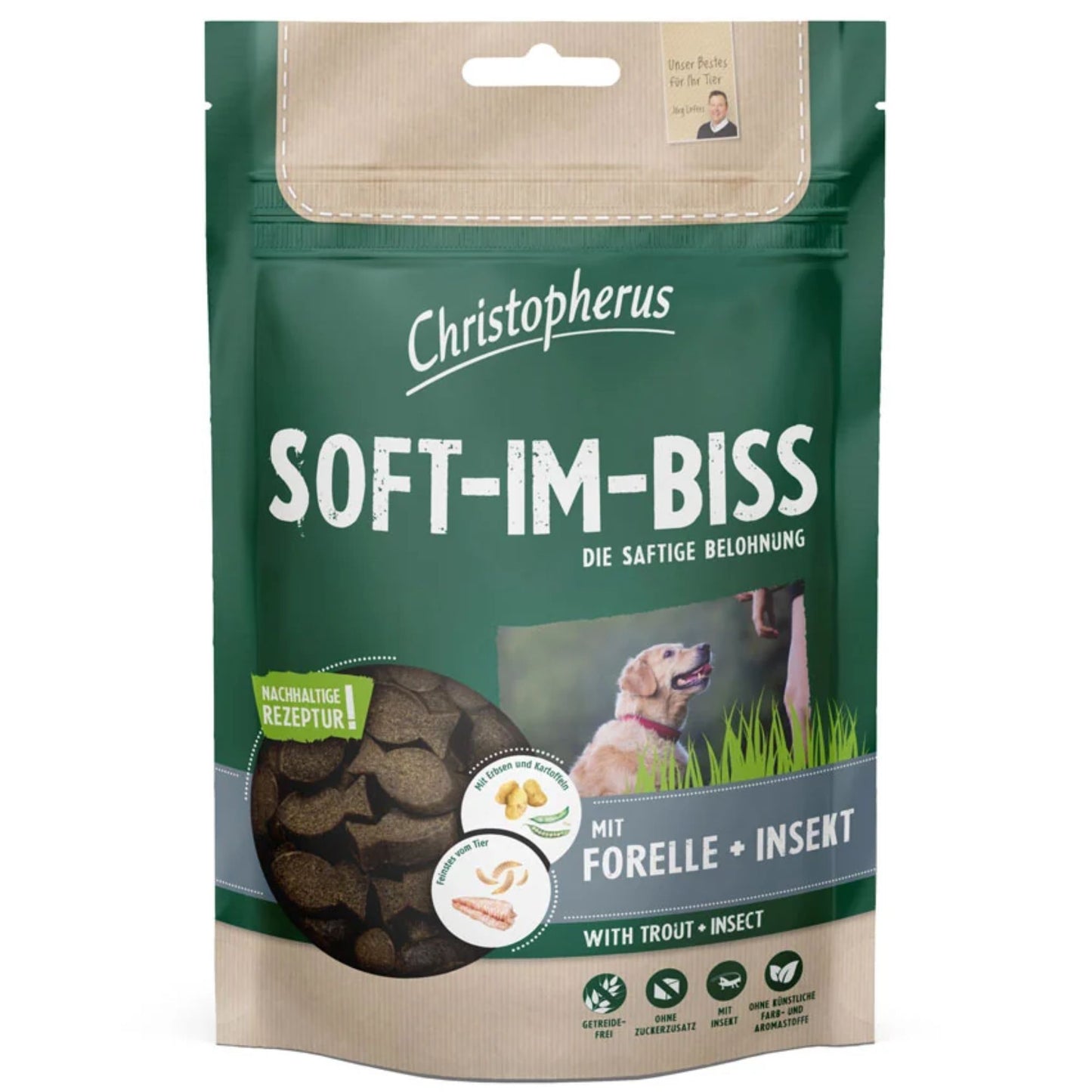 Christopherus Soft Snack – Ørred & Insekt - 125 g